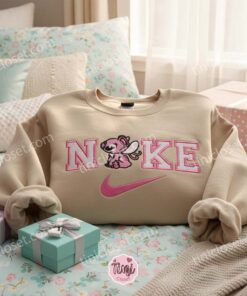 Angel Embroidered Hoodie, Experiment 624 Custom Sweatshirt, Minimalist Disney Crewneck, Ohana Means Family, Gift for Disney Fans (1)