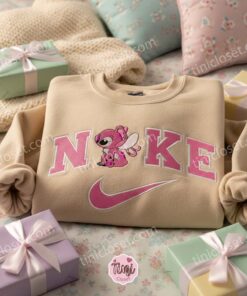 Angel Embroidered Hoodie, Experiment 624 Custom Sweatshirt, Minimalist Disney Crewneck, Ohana Means Family, Gift for Disney Fans (1)