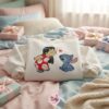 Ohana Means Family Embroidered Shirt, Lilo and Stitch Kissing Crewneck, Aesthetic Disney Character Embroidery, Custom Gift for Her