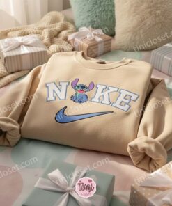 Smiling Stitch Embroidered Sweatshirt, Custom Experiment 626 Happy Hoodie, Ohana Family Disney Crewneck, Gift for Him Her (1)