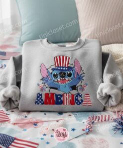 Stitch 4th of July Independence Day Embroidered Hoodie, Patriotic American Flag Stitch Sweatshirt, Fireworks Disney Crewneck, Gift for Him Her 2 Stitch 4th of July Independence Day Embroidered Hoodie, Patriotic American Flag Stitch Sweatshirt, Fireworks Disney Crewneck, Gift for Him Her (3)