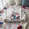Stitch 4th of July Independence Day Embroidered Hoodie, Patriotic Stitch American Flag Sweatshirt, Fireworks Disney Crewneck, Gift for Him Her