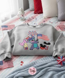 Stitch 4th of July Independence Day Embroidered Hoodie, Patriotic Stitch American Flag Sweatshirt, Fireworks Disney Crewneck, Gift for Him Her 2 Stitch 4th of July Independence Day Embroidered Hoodie, Patriotic Stitch American Flag Sweatshirt, Fireworks Disney Crewneck, Gift for Him Her (3)