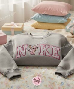 Angel Embroidered Sweatshirt, Minimalist Disney Cartoon Hoodie, Cute Ohana Means Family Crewneck, Gift for Disney Lovers (3)