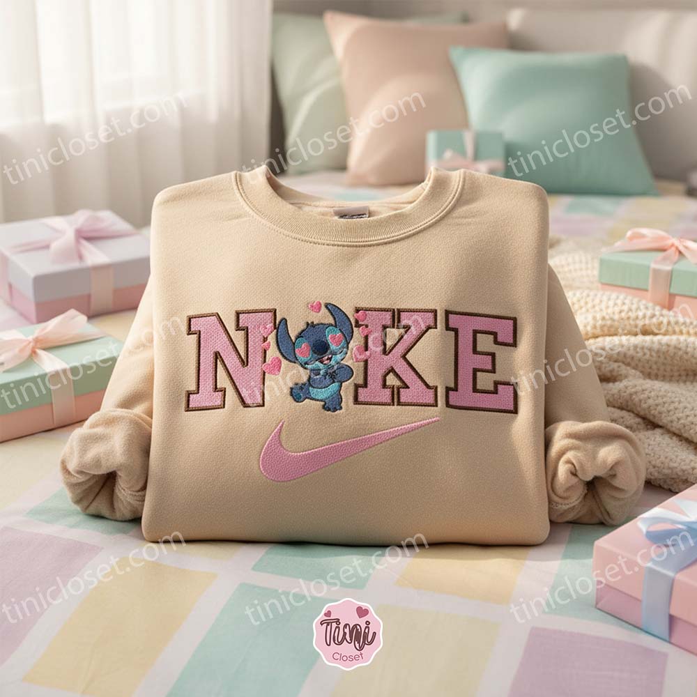 Stitch Heart Eyes Valentine Hoodie, Custom Romantic Experiment 626 Embroidered Shirt, Ohana Family Anniversary Crewneck, Gift for Him Her Stitch Heart Eyes Valentine Hoodie, Custom Romantic Experiment 626 Embroidered Shirt, Ohana Family Anniversary Crewneck, Gift for Him Her