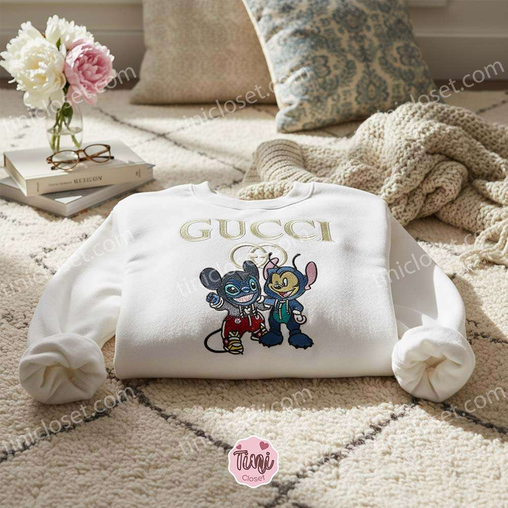 Stitch and Mickey Luxury Cosplay Hoodie, High-End Designer Mouse and Alien Sweatshirt, Streetwear Chic Designer Logo Apparel, Gift for Him Her Stitch and Mickey Luxury Cosplay Hoodie, High-End Designer Mouse and Alien Sweatshirt, Streetwear Chic Designer Logo Apparel, Gift for Him Her