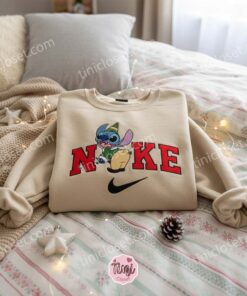 Stitch as Christmas Elf Embroidered Sweatshirt, Custom Merry Stitchmas Green Outfit Hoodie, Ohana Holiday Elf Spirit Shirt, Gift for Him Her (3)