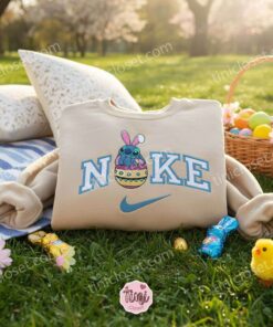 Stitch Bunny Ears Dreamy Eyes Easter Hatching Embroidered Sweatshirt, Custom Spring Easter Egg Hoodie, Sweet Disney Ohana Shirt, Gift for Him Her (1)