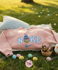 Stitch Bunny Ears Dreamy Eyes Easter Hatching Embroidered Sweatshirt, Custom Spring Easter Egg Hoodie, Sweet Disney Ohana Shirt, Gift for Him Her (3)