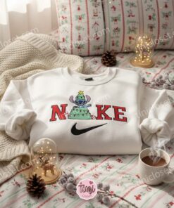 Stitch Christmas Tree Embroidered Hoodie, Festive Experiment 626 Holiday Tree Sweatshirt, Merry Stitchmas Disney Apparel, Gift for Him Her (1)