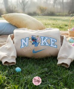 Stitch Easter Bunny Ears and Carrot Embroidered Hoodie, Easter Egg Hunter Experiment 626 Sweatshirt, Cute Spring Holiday Apparel, Gift for Him Her (3)