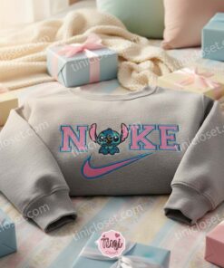 Stitch Embroidered Sweatshirt, Custom Experiment 626 Hoodie, Minimalist Ohana Means Family Crewneck, Personalized Disney Gift (3)