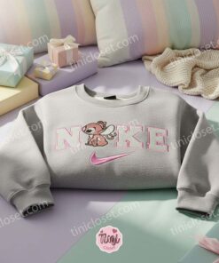 Minimalist Angel Embroidered Hoodie, Custom Experiment 624 Embroidered Crewneck, Ohana Means Family, Disney Gift for Him Her (3)