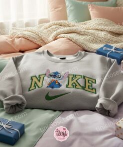 Stitch Gryffindor Embroidered Sweatshirt, Stitch and Angel Harry Potter Hoodie, Minimalist Ohana Means Family Crewneck, Gift for Disney and Potter Fans (2)