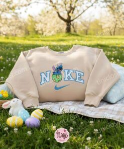 Stitch Hatching from Easter Egg Embroidered Sweatshirt, Custom Spring Disney Hoodie, Surprise Bunny Ohana Holiday Shirt, Gift for Him Her (2)