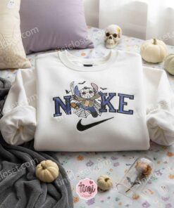 Stitch Jason Voorhees Spiderweb Halloween Embroidered Hoodie, Friday the 13th Experiment 626 Sweatshirt, Spooky Web Horror Apparel, Gift for Him Her