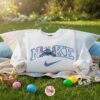 Stitch Lying Easter Bunny Ears Embroidered Hoodie, Lazy Bunny Experiment 626 Sweatshirt, Cute Relaxing Spring Apparel, Gift for Him Her