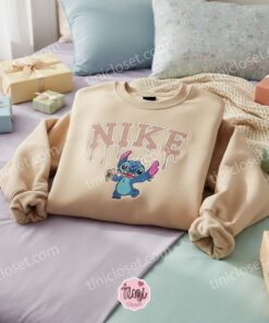 Stitch Melting Ice Cream Embroidered Hoodie, Custom Summer Experiment 626 Sweatshirt, Ohana Means Family Crewneck, Gift for Him Her (3)