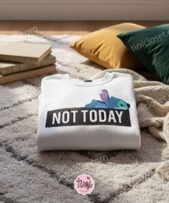 Stitch Not Today Lazy Vibe Embroidered Hoodie, Lazy Day Experiment 626 Sweatshirt, Funny Mood Disney Apparel, Gift for Him Her (3)