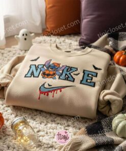 Stitch Pumpkin Drip Swoosh Halloween Cosplay Hoodie, Hypebeast Experiment 626 Sweatshirt, Spooky Streetwear Pumpkin Apparel, Gift for Him Her (1)
