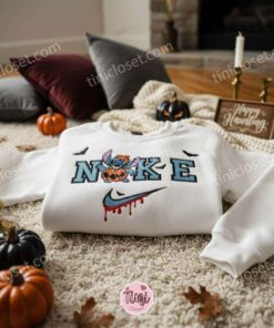 Stitch Pumpkin Drip Swoosh Halloween Cosplay Hoodie, Hypebeast Experiment 626 Sweatshirt, Spooky Streetwear Pumpkin Apparel, Gift for Him Her (2)