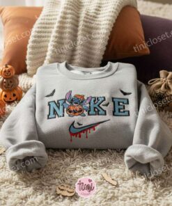 Stitch Pumpkin Drip Swoosh Halloween Cosplay Hoodie, Hypebeast Experiment 626 Sweatshirt, Spooky Streetwear Pumpkin Apparel, Gift for Him Her (3)
