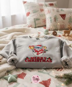 Stitch Santa Suit with Gift Box Embroidered Hoodie, Merry Christmas Stitchmas Sweatshirt, Disney Holiday Present Apparel, Gift for Him Her (3)