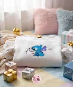 Stitch Swoosh Embroidered Hoodie, Classic Sporty Experiment 626 Sweatshirt, Ohana Means Family Crewneck, Gift for Him Her 1 Stitch Swoosh Embroidered Hoodie, Classic Sporty Experiment 626 Sweatshirt, Ohana Means Family Crewneck, Gift for Him Her (2)