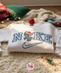 Stitch Tangled in Christmas Lights Embroidered Hoodie, Messy Holiday Experiment 626 Sweatshirt, Disney Festive Lights Apparel, Gift for Him Her (1)