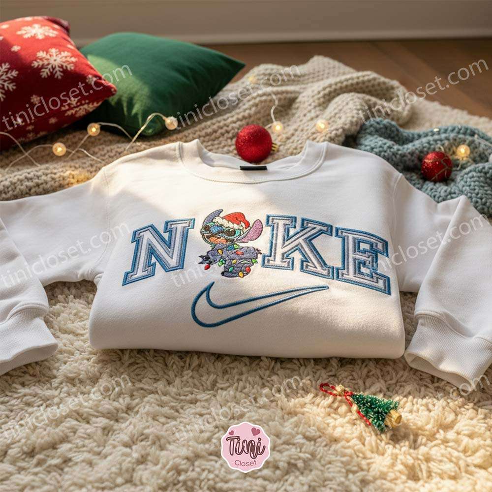 Stitch Tangled in Christmas Lights Embroidered Hoodie, Messy Holiday Experiment 626 Sweatshirt, Disney Festive Lights Apparel, Gift for Him Her Stitch Tangled in Christmas Lights Embroidered Hoodie, Messy Holiday Experiment 626 Sweatshirt, Disney Festive Lights Apparel, Gift for Him Her