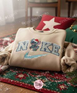 Stitch Tangled in Christmas Lights Snow Embroidered Hoodie, Snowy Holiday Experiment 626 Sweatshirt, Disney Winter Magic Apparel, Gift for Him Her 1 Stitch Tangled in Christmas Lights Snow Embroidered Hoodie, Snowy Holiday Experiment 626 Sweatshirt, Disney Winter Magic Apparel, Gift for Him Her (1)