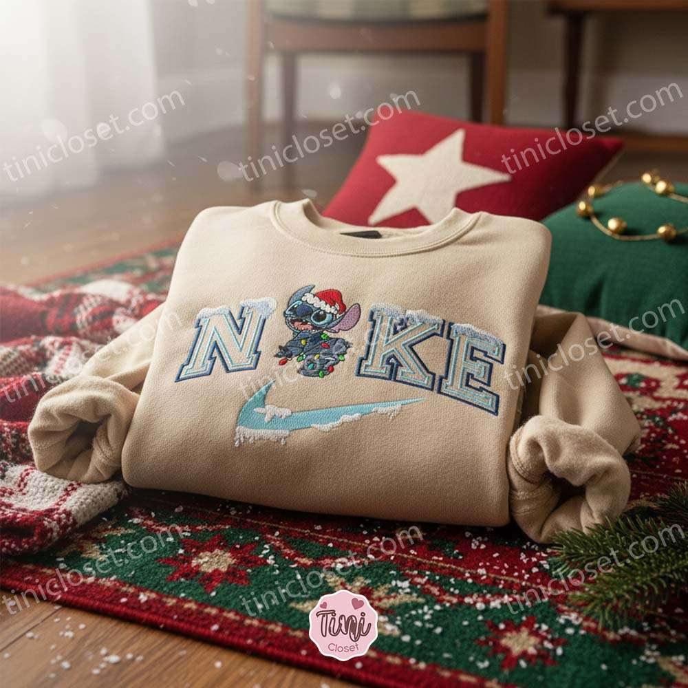 Stitch Tangled in Christmas Lights Snow Embroidered Hoodie, Snowy Holiday Experiment 626 Sweatshirt, Disney Winter Magic Apparel, Gift for Him Her Stitch Tangled in Christmas Lights Snow Embroidered Hoodie, Snowy Holiday Experiment 626 Sweatshirt, Disney Winter Magic Apparel, Gift for Him Her