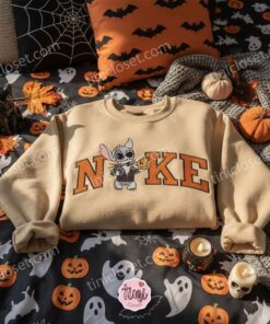 The Nightmare Before Stitchmas Embroidered Hoodie, Stitch Cosplay Jack Skellington Sweatshirt, Spooky Halloween Apparel, Gift for Him Her (2)