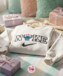 Valentine Heart Stitch Embroidered Hoodie, Custom Experiment 626 Crewneck, Ohana Means Family Shirt, Disney Gift for Him Her (2)