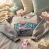 Valentine Matching Stitch and Angel Hoodies, Custom Stitch Embroidered Sweatshirt, Minimalist Experiment 626 Crewneck, Ohana Means Family, Gift for Disney Lovers