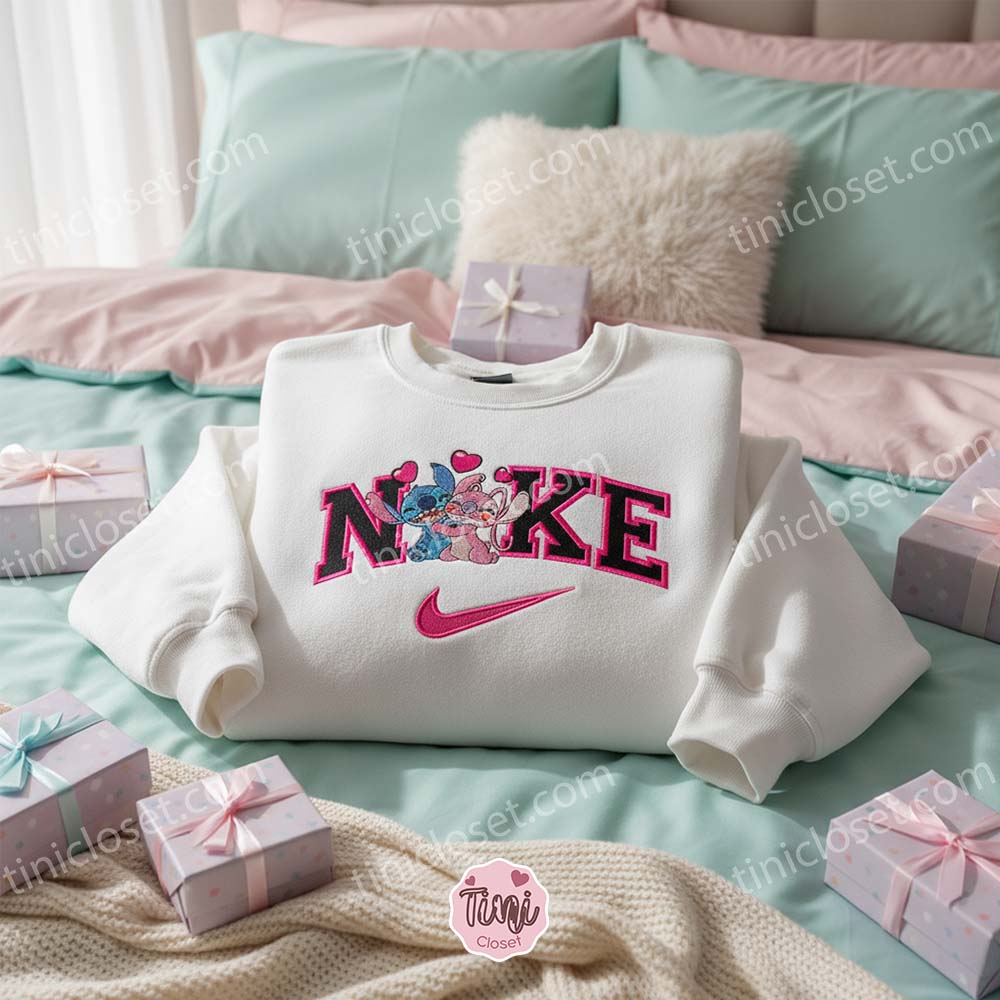 Valentine’s Day Stitch and Angel Love Embroidered Sweatshirt, Custom Disney Couple Hoodie, Minimalist Ohana Means Family Crewneck, Anniversary Gift for Disney Lovers Valentine’s Day Stitch and Angel Love Embroidered Sweatshirt, Custom Disney Couple Hoodie, Minimalist Ohana Means Family Crewneck, Anniversary Gift for Disney Lovers