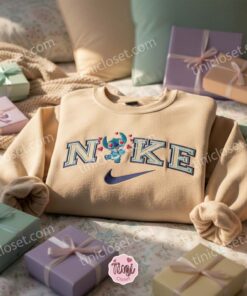 Valentine's Day Stitch Embroidered Sweatshirt, Matching Stitch and Angel Hoodies, Minimalist Ohana Means Family Crewneck, Anniversary Gift for Disney Lovers (3)