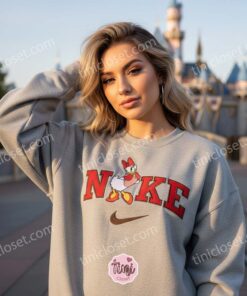 Daisy Duck Embroidered Sweatshirt, Retro Disney Character Shirt, Vintage Style Cartoon Apparel, Birthday Gift for Disney Lovers. (1)