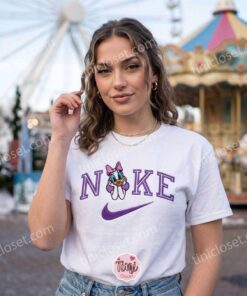 Daisy Duck Embroidered Sweatshirt, Disney Character Embroidered Hoodie, Retro Cartoon Sportswear Shirt