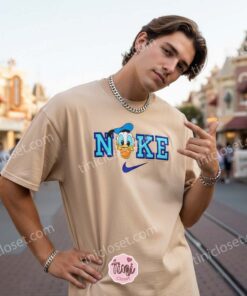 Donald Duck Embroidered T shirt, Vintage Disney Character Hoodie, Retro Sporty Cartoon Apparel, Birthday Gift for Him (1)