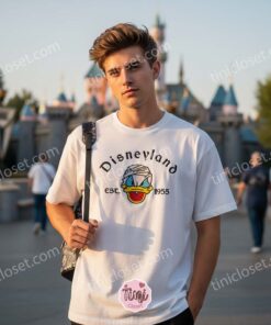 Donald Duck Est 1955 Embroidered T shirt, Vintage Disney Character Shirt, Retro Cartoon Apparel, Birthday Gift for Him Her (3)