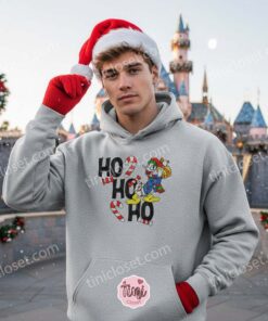 Donald Duck Ho Ho Ho Christmas Embroidered Sweatshirt, Retro Disney Holiday Apparel, Festive Xmas Character Crewneck, Holiday Gift for Him Her. (2)