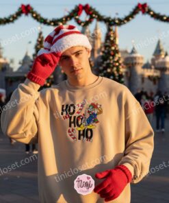 Donald Duck Ho Ho Ho Christmas Embroidered Sweatshirt, Retro Disney Holiday Apparel, Festive Xmas Character Crewneck, Holiday Gift for Him Her. (3)
