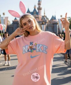 Easter Daisy Duck Bunny Ears Embroidered Sweatshirt, Retro Disney Holiday Apparel, Festive Spring Character Crewneck, Holiday Gift for Her