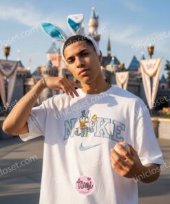 Easter Daisy Duck Bunny Ears Embroidered Sweatshirt, Retro Disney Holiday Apparel, Festive Spring Character Crewneck, Holiday Gift for Her (2)