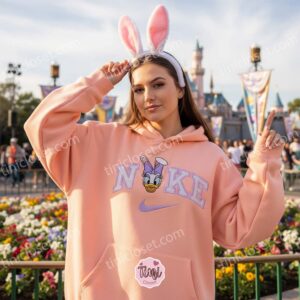 Easter Daisy Duck Bunny Ears Embroidered Sweatshirt, Retro Disney Holiday Hoodie, Festive Spring Character Crewneck, Holiday Gift for Her (3) Easter Daisy Duck Bunny Ears Embroidered Sweatshirt, Retro Disney Holiday Hoodie, Festive Spring Character Crewneck, Holiday Gift for Her (3)