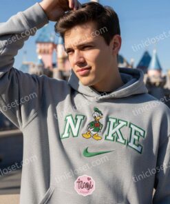 Donald Duck St. Patrick’s Day Embroidered T-shirt, Retro Disney Character Shirt, Vintage Style Cartoon Apparel, Holiday Gift for Him Her