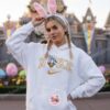 Easter Donald Duck Bunny Ears Embroidered Sweatshirt, Retro Disney Holiday Hoodie, Festive Spring Character Crewneck, Holiday Gift for Her