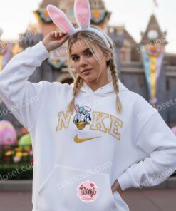 Easter Donald Duck Bunny Ears Embroidered Sweatshirt, Retro Disney Holiday Hoodie, Festive Spring Character Crewneck, Holiday Gift for Her (1)