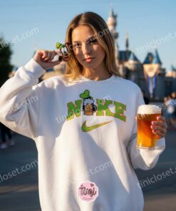 Goofy Beer St. Patrick's Day Embroidered Hoodie, Retro Disney Lucky Shirt, Vintage Cartoon Clover Apparel, Holiday Gift for Him Her (2)